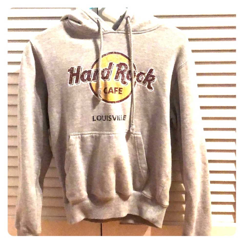 Grey Vintage Hard Rock Cafe Hoodie(Louisville)